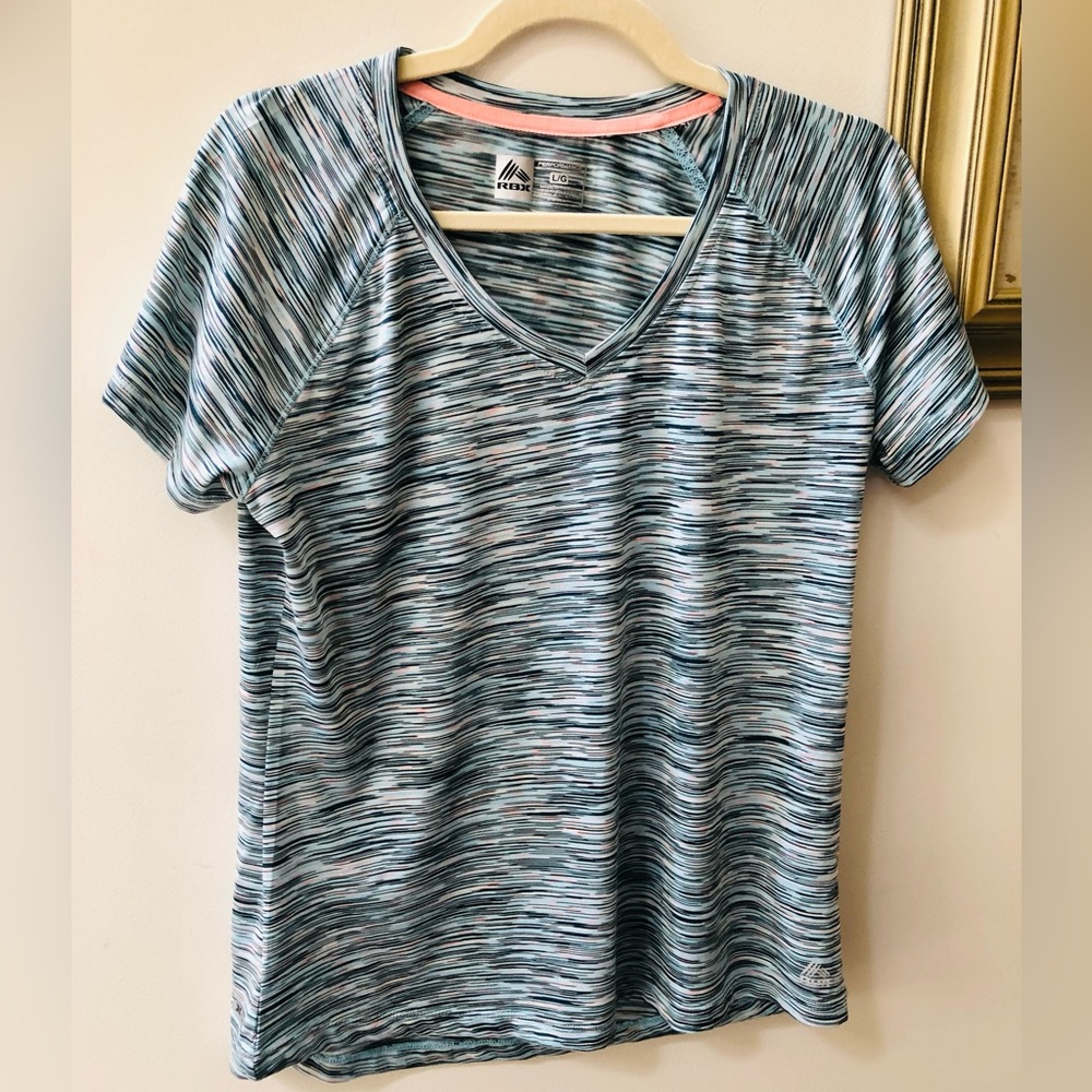 RBX Blue and White Fitted Short Sleeve T-Shirt